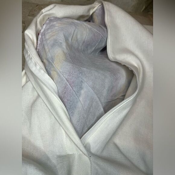 Textured Heavy Cotton Tribal Southwest boho Shag accent Pillow Ivory 18” - Picture 4 of 6